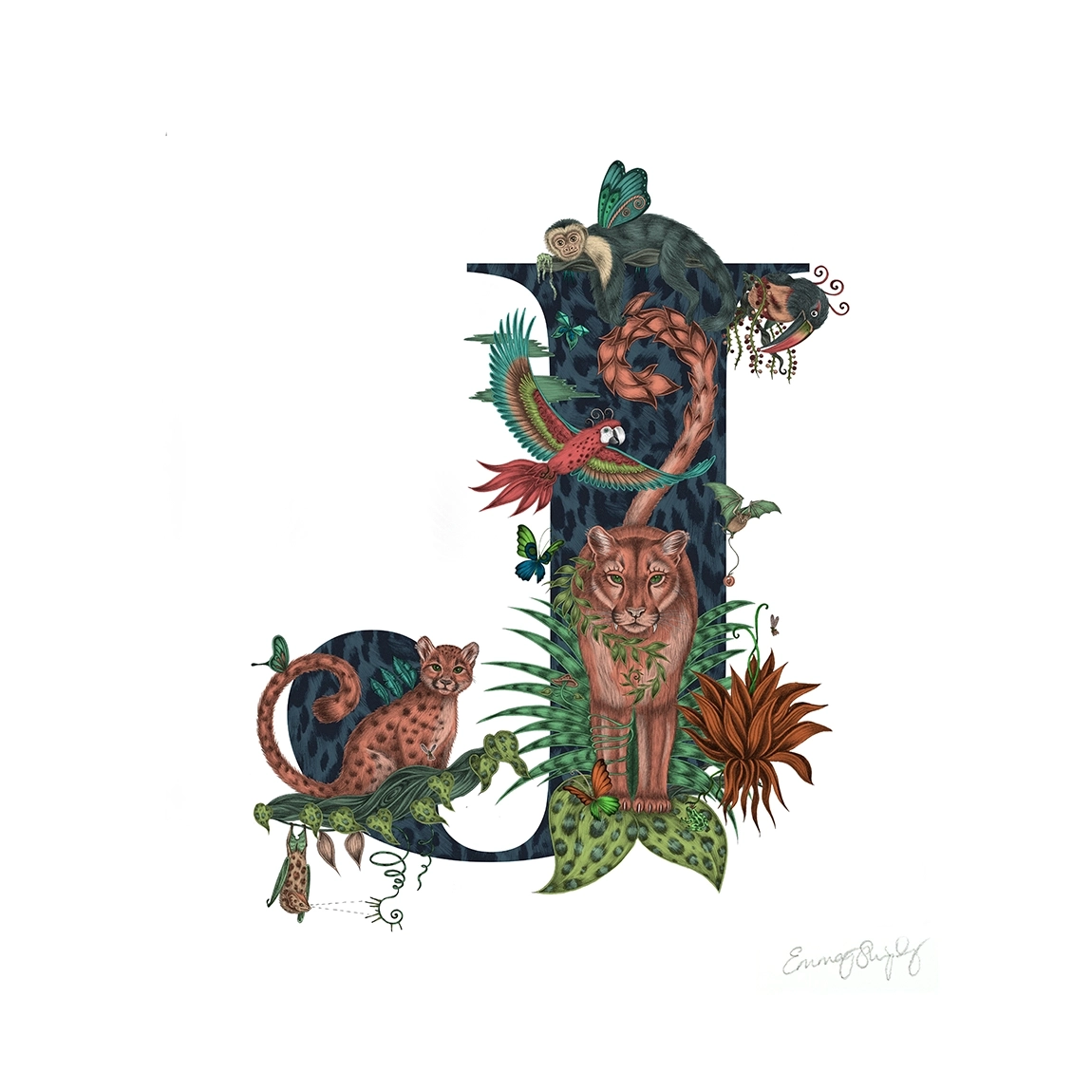 J' Monogram Fine Art Print