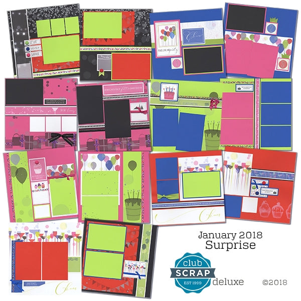 Surprise Deluxe Layouts from Club Scrap #clubscrap #scrapbooking