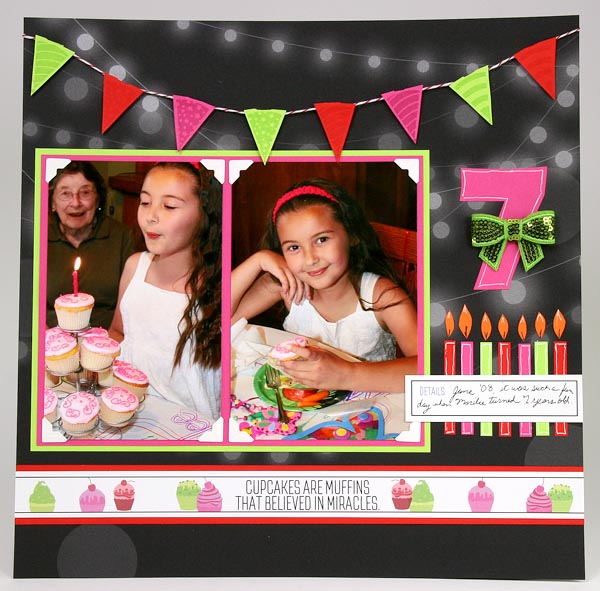 Birthday Scrapbook Layout Created with Club Scrap's Surprise Collection #clubscrap #surprise