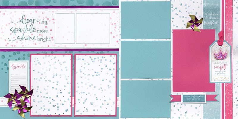 Confetti Pages by Club Scrap #clubscrap #efficientscrapbooking #pagekit