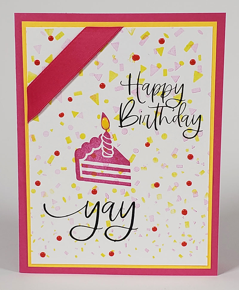 Confetti Stamped Card with Club Scrap Stamps #rubberstamping #confetti #clubscrap #handmadecard