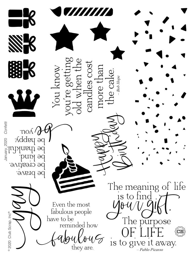 Confetti Spoiler - Club Scrap's Confetti Stamps #clubscrap #stamps #rubberstamping