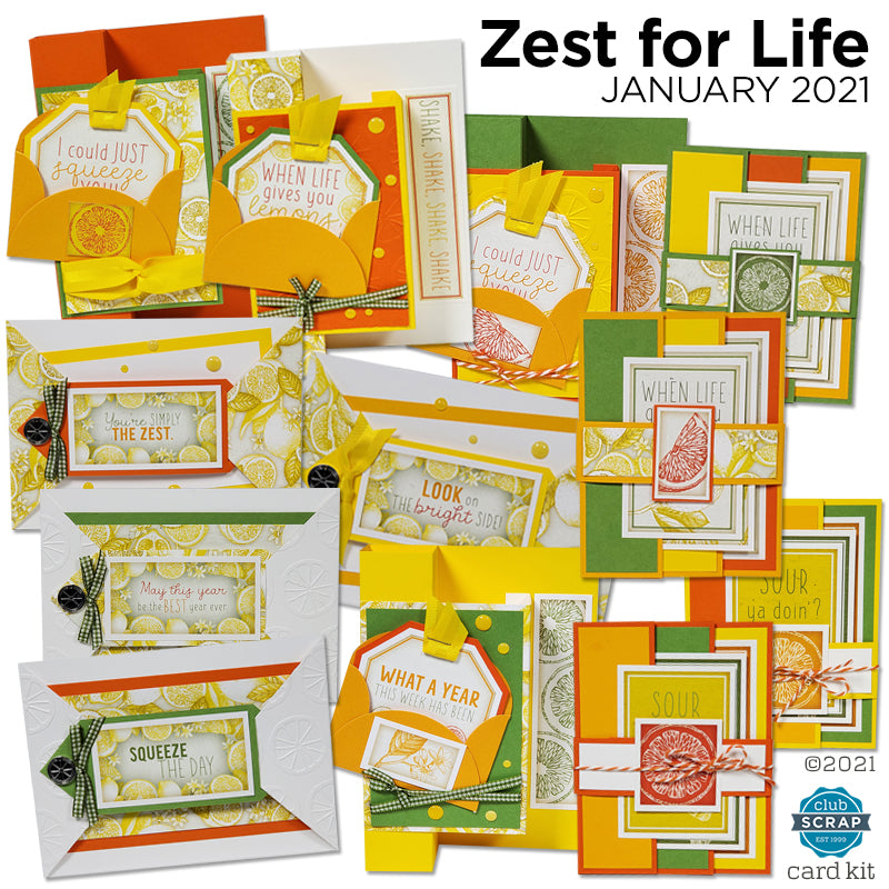 Zest for Life Card Kit by Club Scrap #clubscrap #efficientcarmaking
