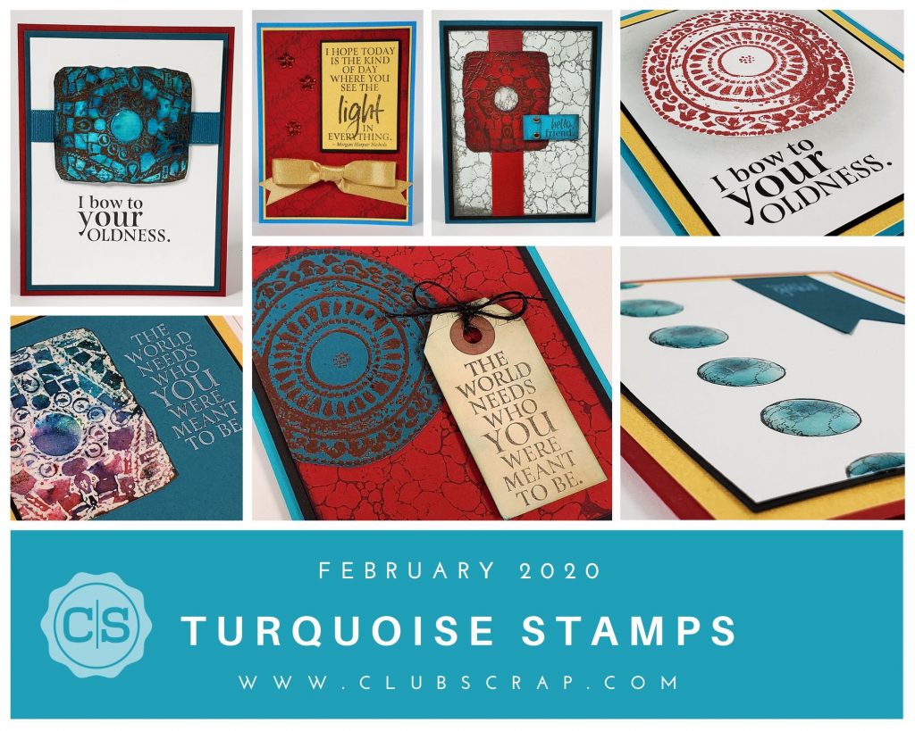 Turquoise Stamped Cards - Made with stamps from Club Scrap #clubscrap #cardmaking #rubberstamping #stamping