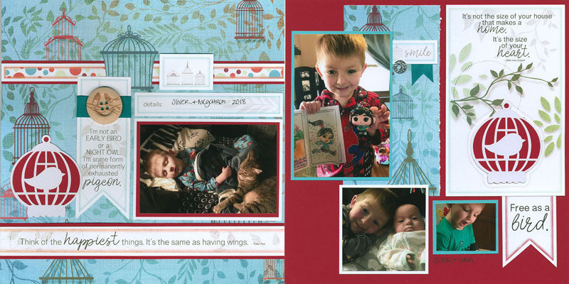 Aviary Page kit - Layouts 7 & 8 by Karen Wyngaard #clubscrap #scrapbooking #pagekit #pageformulas