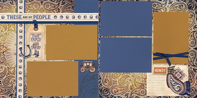 Western Pages by Club Scrap #clubscrap #scrapbooking #pagekit #efficientscrapbooking