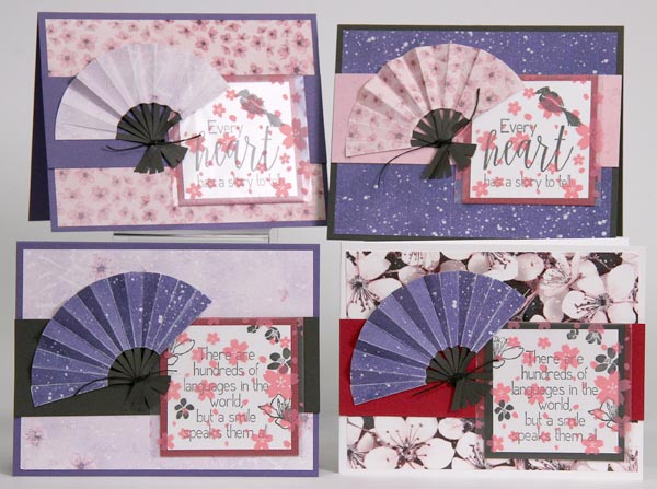 Cherry Blossoms Club Stamp Cards and Paper Tray Instructions #clubscrap