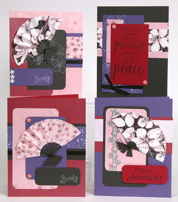 Cherry Blossoms Club Stamp Cards and Paper Tray Instructions #clubscrap