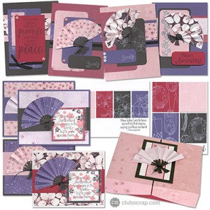 Tray and Cards with Cherry Blossoms Club Stamp