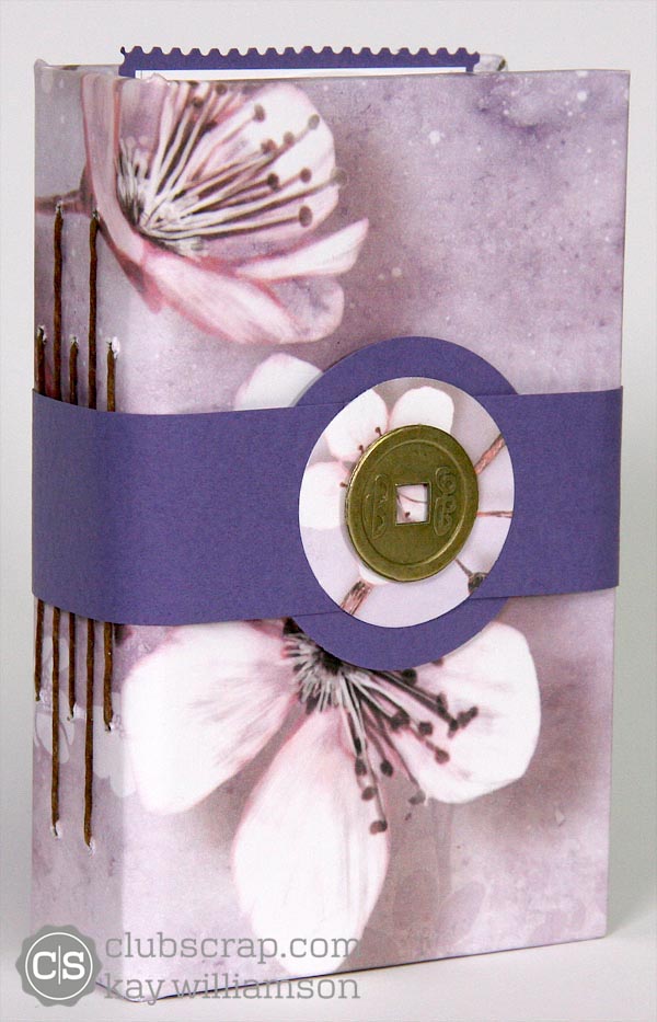 Stitched Pocket Book with Club Scrap's Cherry Blossoms kit