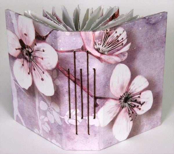 Stitched Pocket Book with Club Scrap's Cherry Blossoms kit