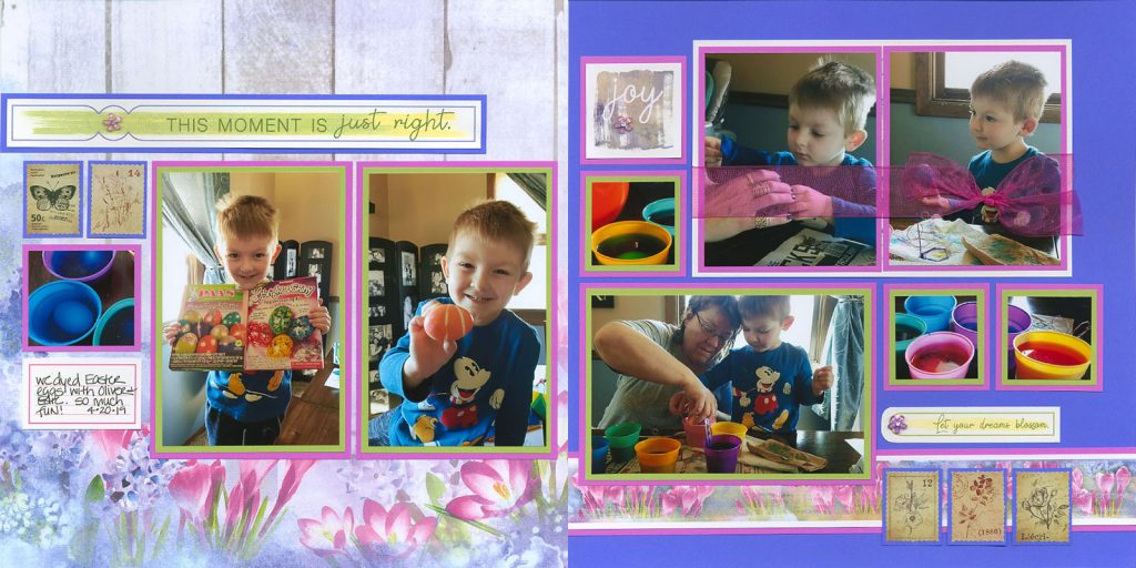 Easter photos on the In Bloom collection - Layout by Karen Wyngaard