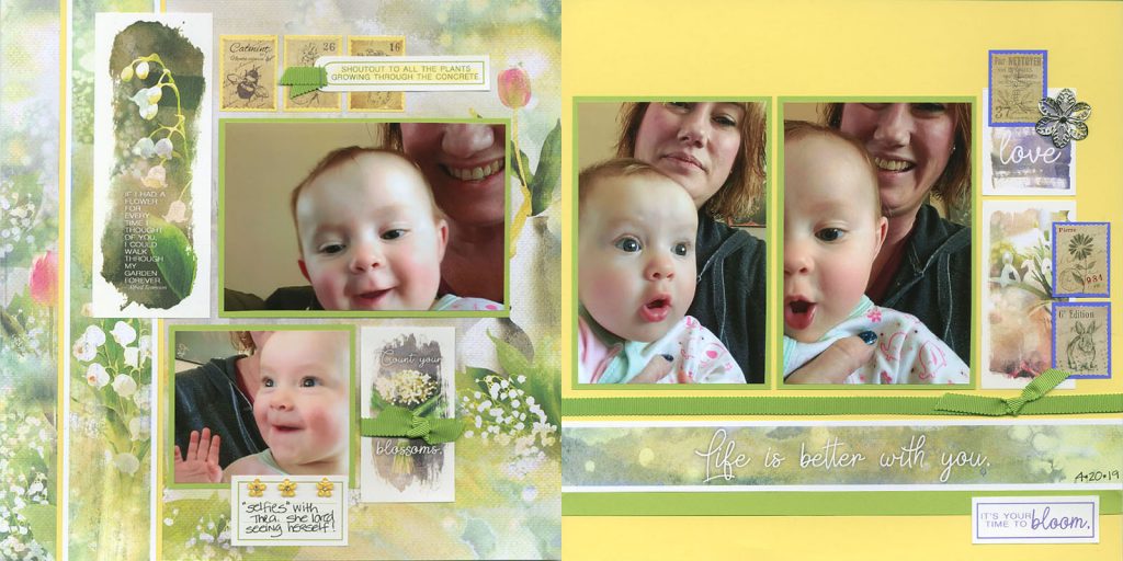 Easter photos on the In Bloom collection - Layout by Karen Wyngaard