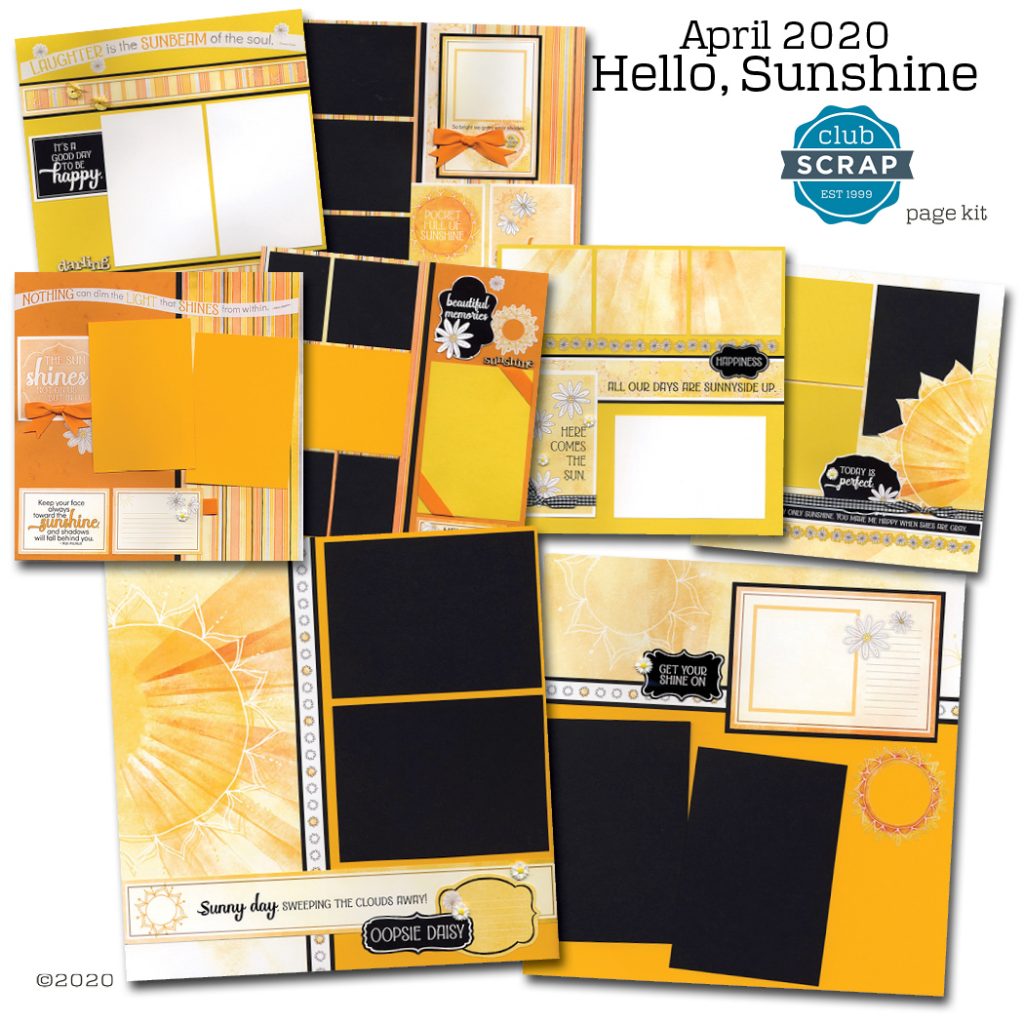 Hello, Sunshine Page Kit by Club Scrap #clubscrap #pagekit #scrapbooking #efficientscrapbooking