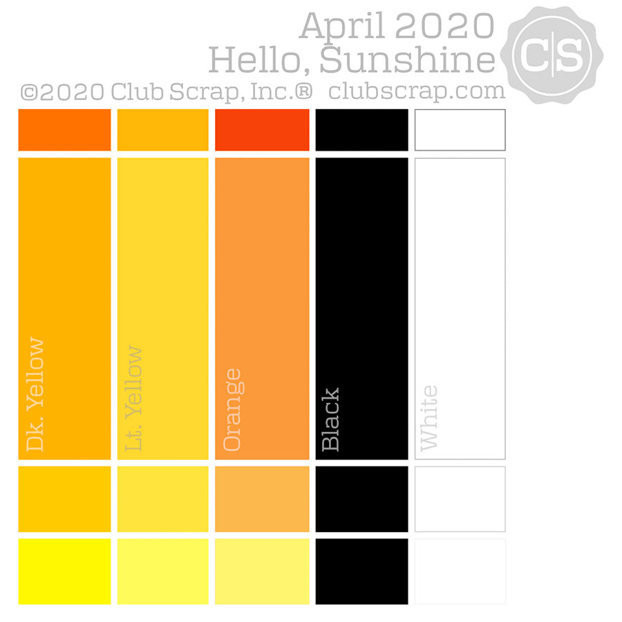 Hello Sunshine color palette by Club Scrap #clubscrap #pagekit #cardkit