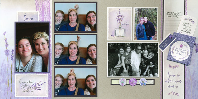 Mother's Day Lavender Fields Page Kit #clubscrap #scrapbooking #mothersday