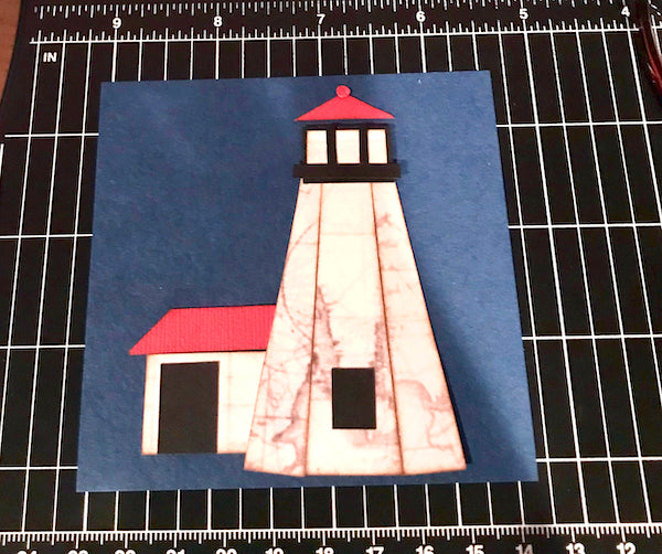 Paper-pieced Lighthouse Nautical Banner project #lighthouse #nautical #clubscrap #giftidea