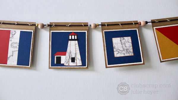 Paper-pieced Lighthouse Nautical Banner project #lighthouse #nautical #clubscrap #giftidea
