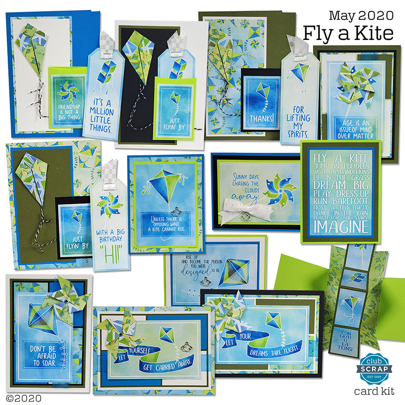 Fly a Kite Cards by Club Scrap #clubscrap #flyakite #cardkit #cardmaking #efficientcardmaking