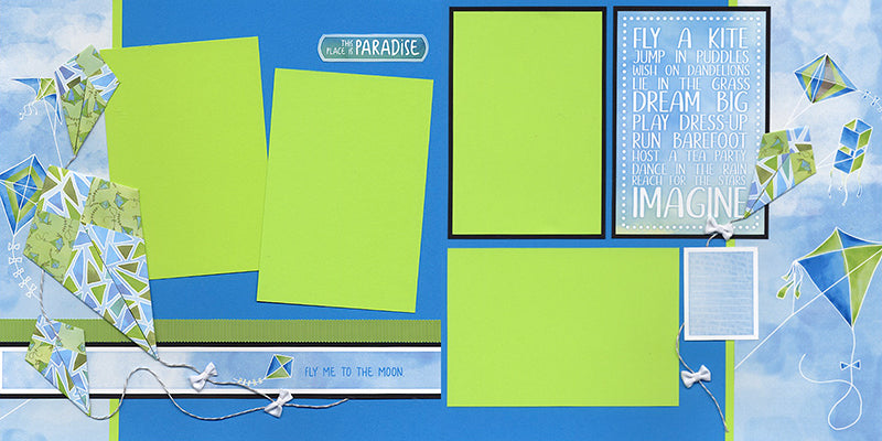 Fly a Kite Pages by Club Scrap #clubscrap #scrapbooking #pagekit #efficientscrapbooking