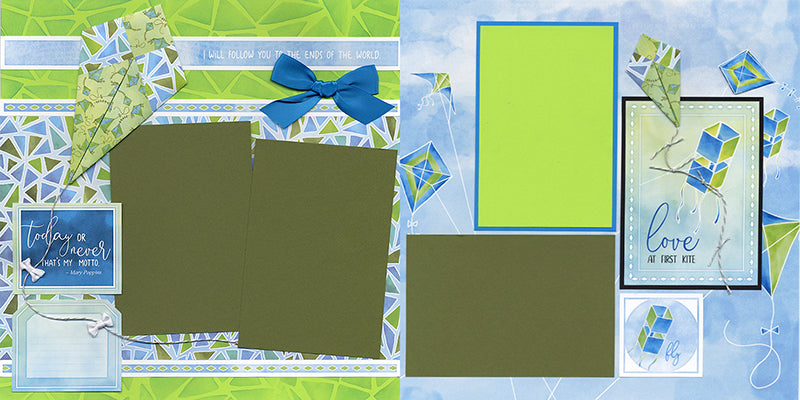 Fly a Kite Pages by Club Scrap #clubscrap #scrapbooking #pagekit #efficientscrapbooking