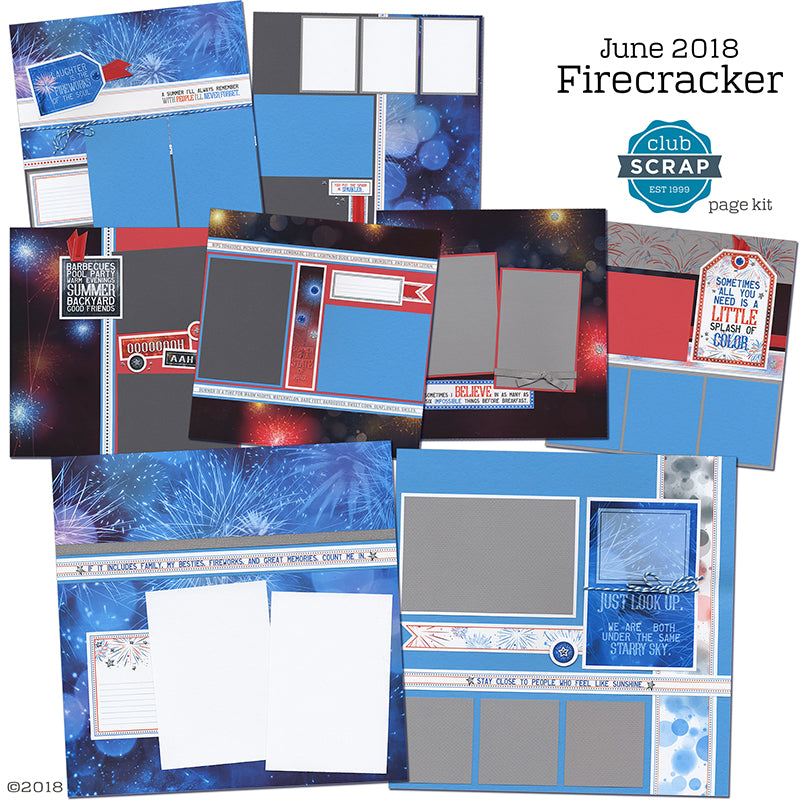 Firecracker Page Kit from Club Scrap #clubscrap #scrapbooking