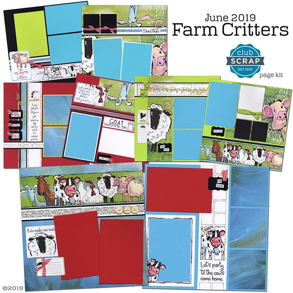 Farm Critters Pages by Club Scrap #clubscrap #scrapbooking #pagekit
