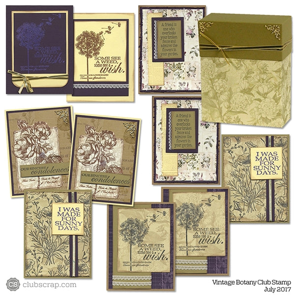 Vintage Botany Club Stamp card kit