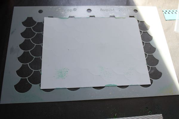 Mermaid Scales Lagoon Lite Stencil Technique #clubscrap #lagoon #mermaid #fishscales