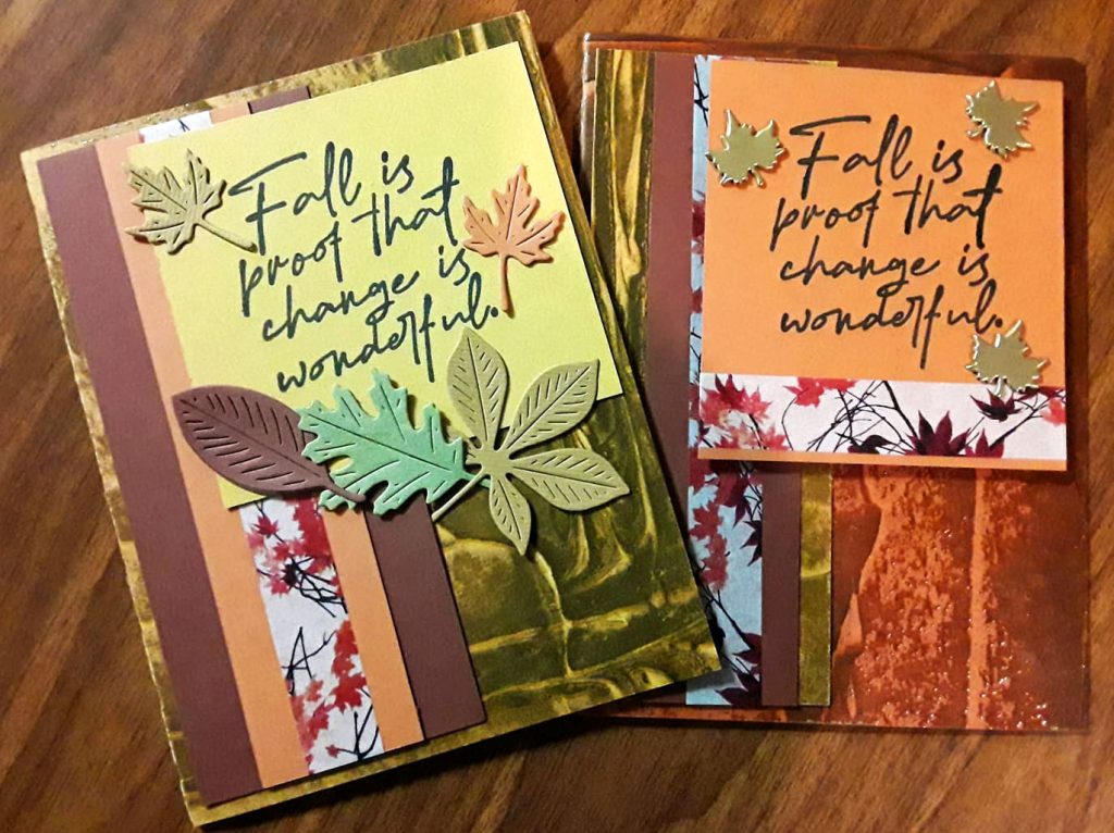 Falling Leaves cards by Rita Braun