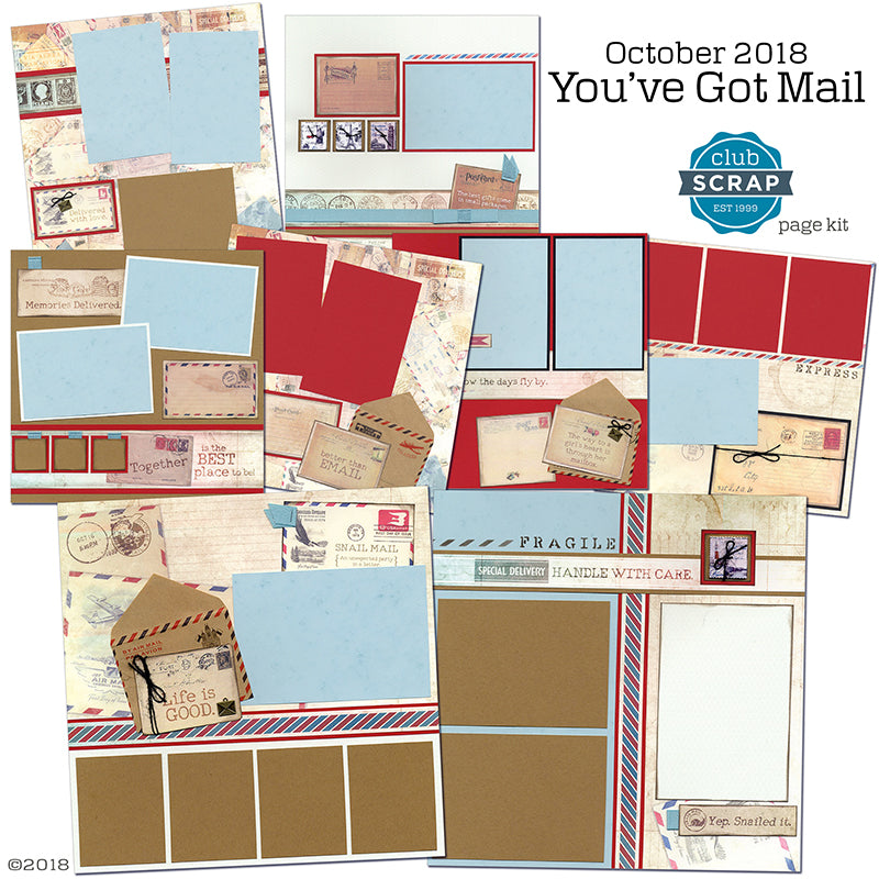 You've Got Mail Pages - October 2018 Club Scrap collection #pagekit #clubscrap