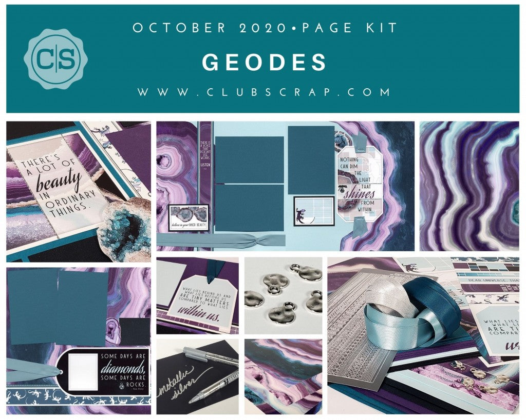 Geodes Pages by Club Scrap #geodes #clubscrap #efficientscrapbooking