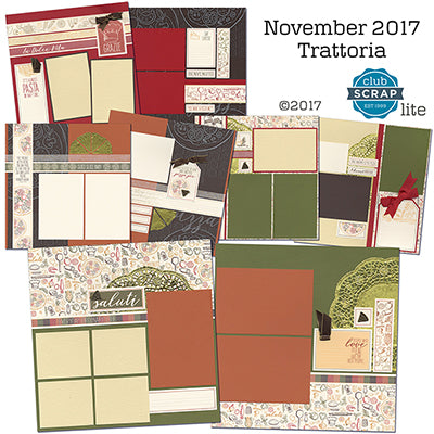 Trattoria Club Scrap Lite Layouts #clubscrap #scrapbooking