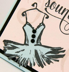 Music Themed Greeting Created with Club Scrap A Night at the Met Rubber Stamps. #clubscrap