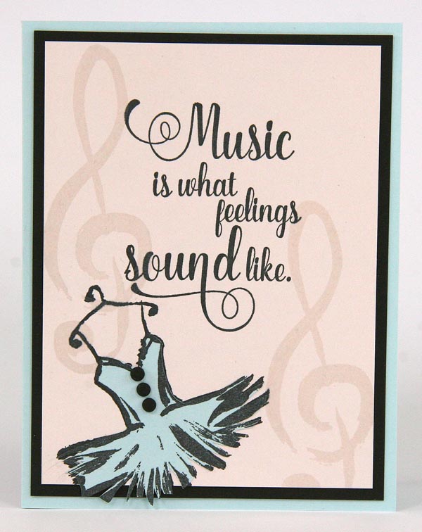 Music Themed Greeting Created with Club Scrap A Night at the Met Rubber Stamps. #clubscrap