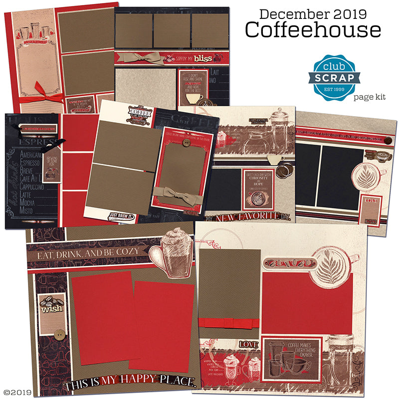 Coffeehouse Page Kit by Club Scrap #clubscrap #scrapbooking #pagekit