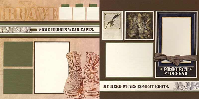 Honor the Brave - A page kit by Club Scrap #clubscrap #militaryscrapbook #scrapbooking