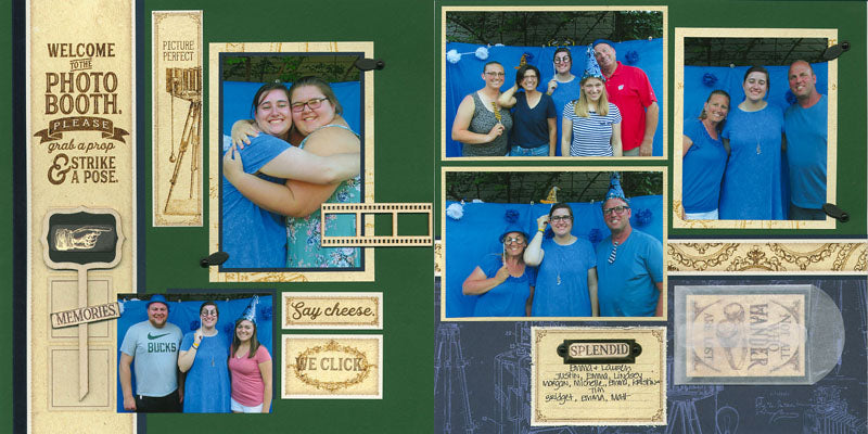 Photo Booth - Finished layouts by Karen Wyngaard #clubscrap #scrapbooking