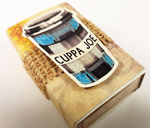 Coffee Loving Paper Crafters Blog Hop: Create a coffee-themed matchbox mini album.