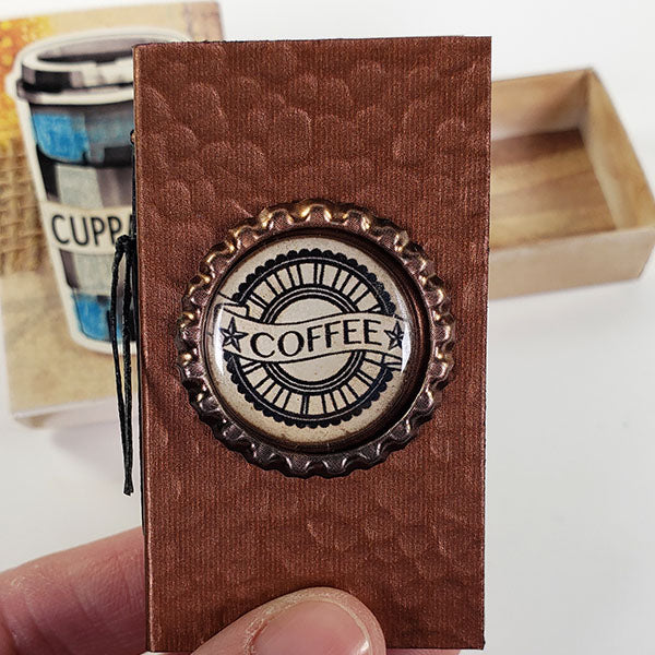 Coffee Loving Paper Crafters Blog Hop: Create a coffee-themed matchbox mini album.