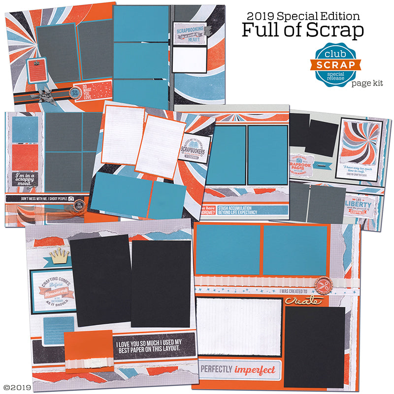 Full of Scrap Page Kit by Club Scrap #clubscrap #scrapbooking #pagekit
