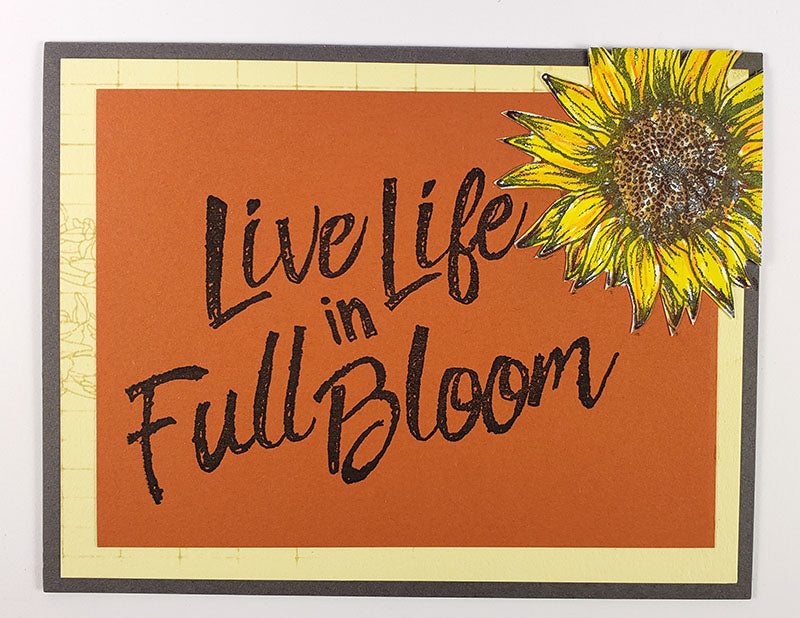 Sunflowers stamped card by Karen Wyngaard