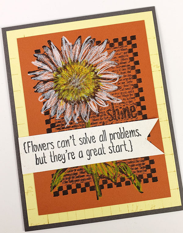 Sunflowers stamped card by Karen Wyngaard