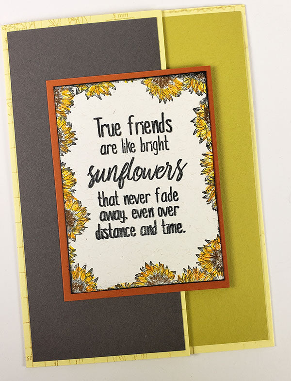 Lodge Card Formula 2.0 - Sunflowers stamped card