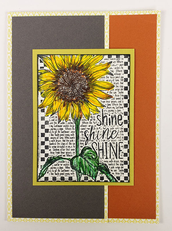Sunflowers stamped card by Karen Wyngaard