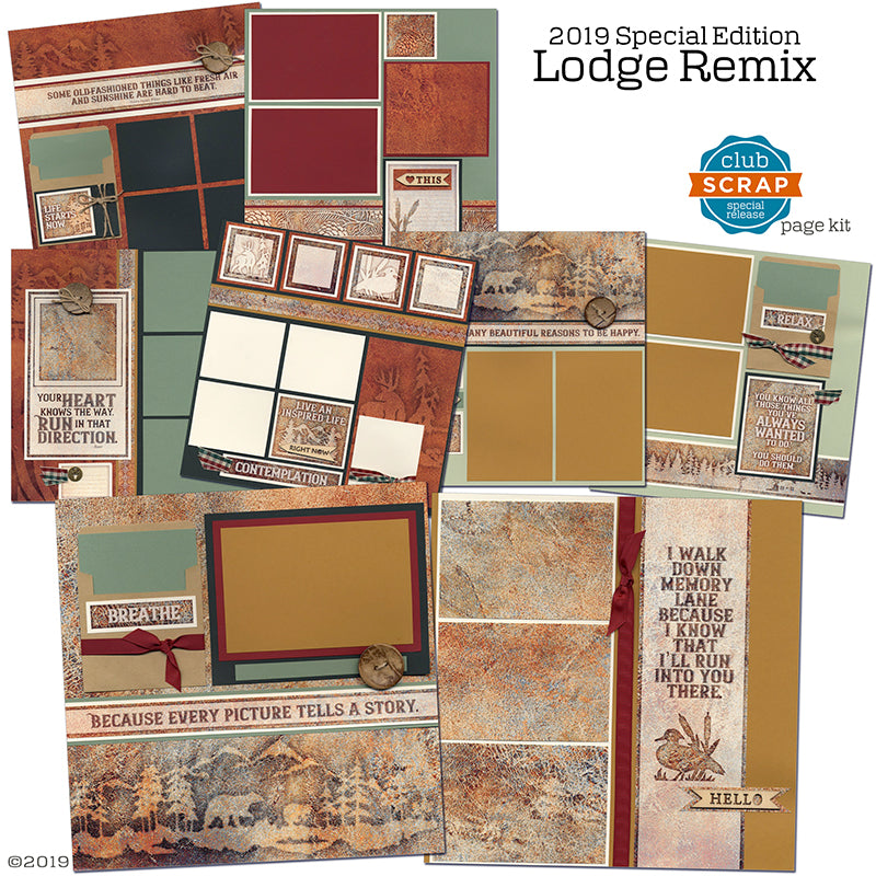 Lodge Remix Page Kit by Club Scrap #clubscrap #scrapbooking #pagekit