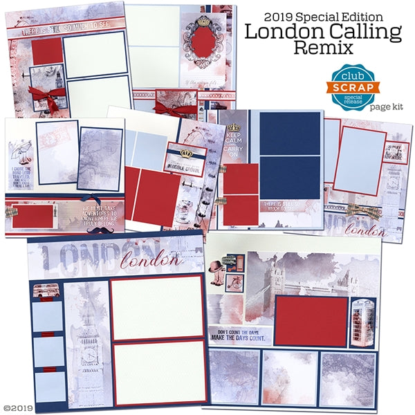 London Calling Remix Page Kit from Club Scrap #clubscrap #londonscrapbook #scrapbooking
