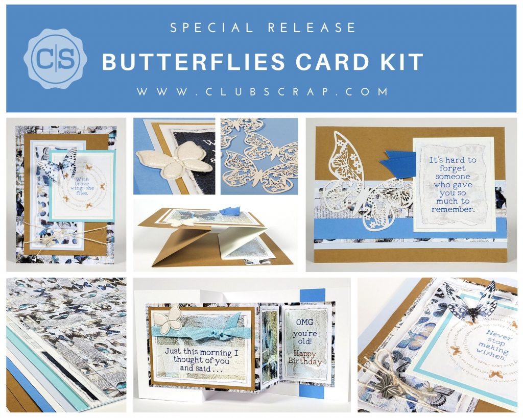 Butterflies Card Kit by Club Scrap #clubscrap #cardmaking #efficientcardmaking