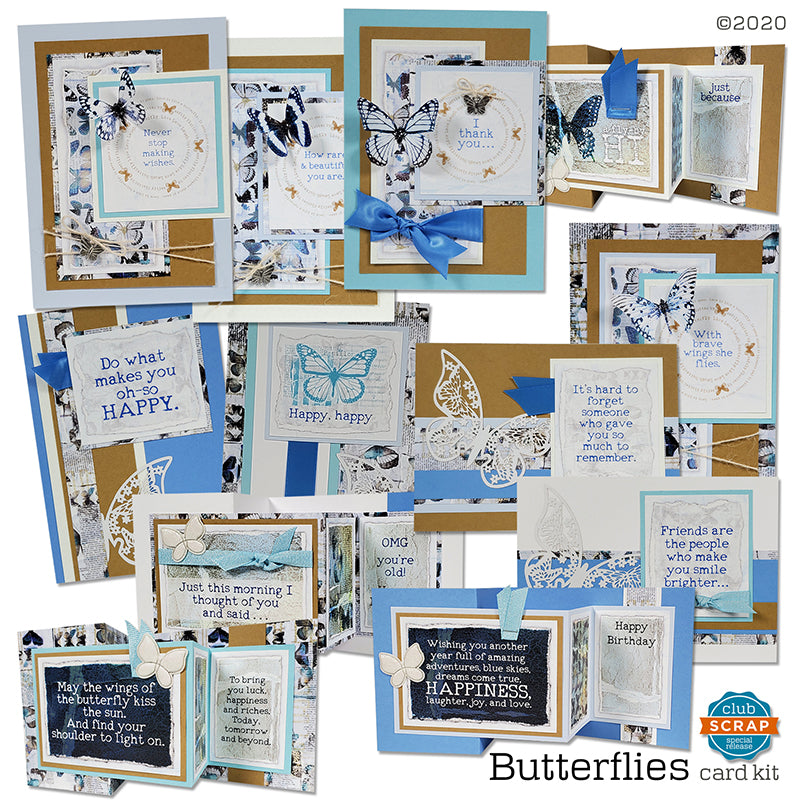 Butterflies Card Kit by Club Scrap #clubscrap #cardmaking #efficientcardmaking