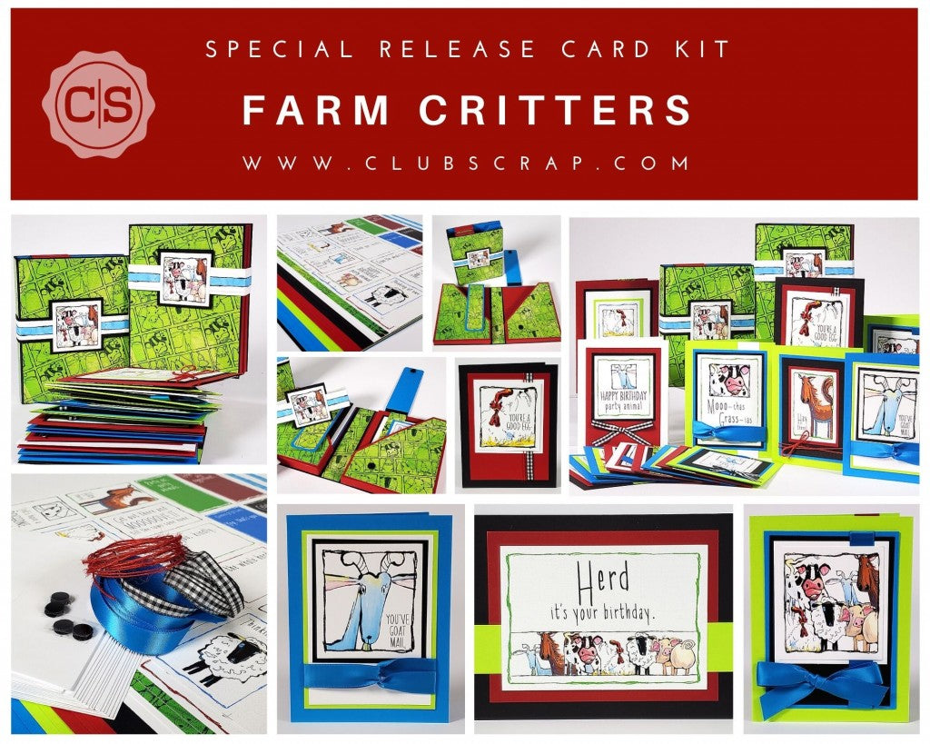 Farm Critters Special Release - Card Kit by Club Scrap #clubscrap #cardkit #efficientcardmaking